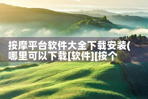 按摩平台软件大全下载安装