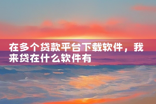在多个贷款平台下载软件